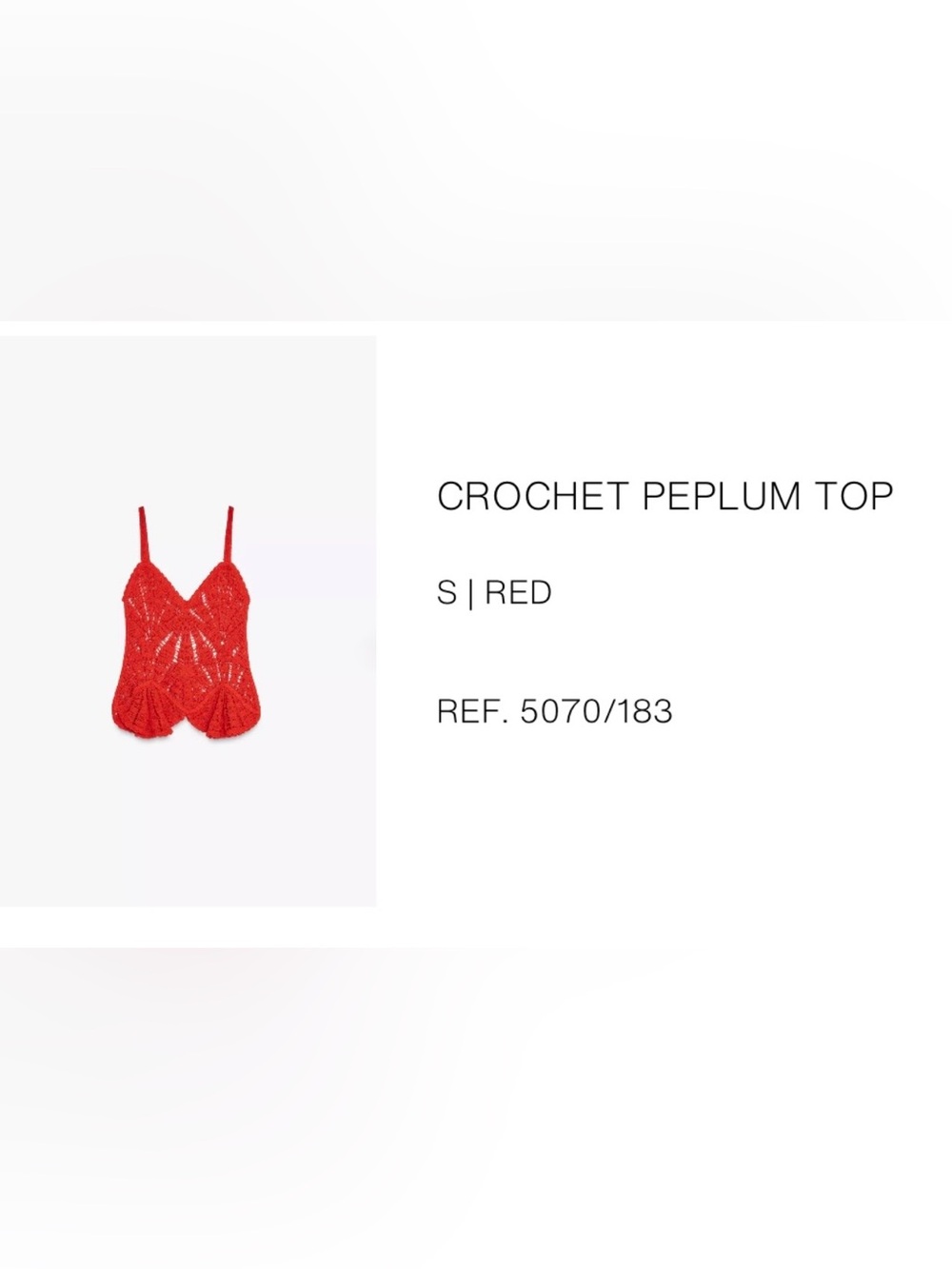 Zara Red Crochet Camisole - Picture 2 of 4